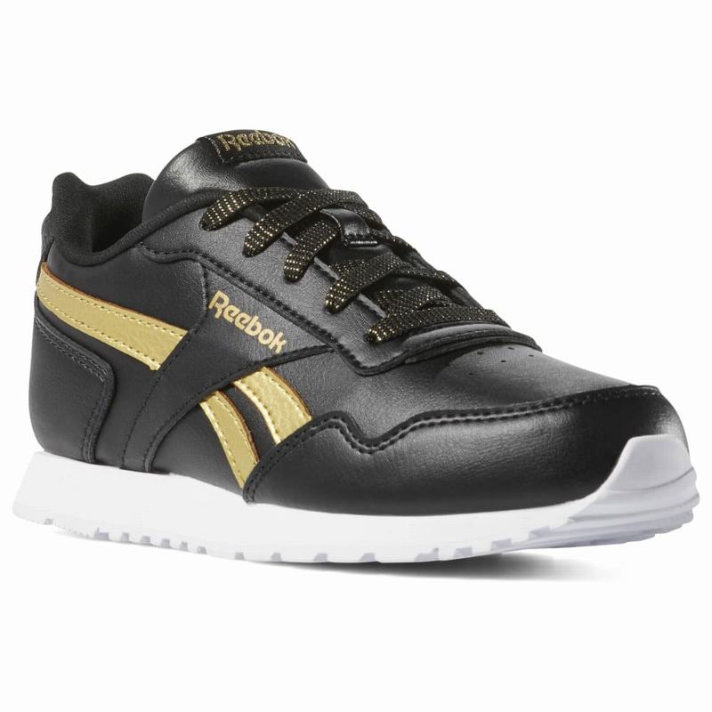 Reebok Royal Glide Tenisky Dievcenske - Čierne/Zlate OY4346ME